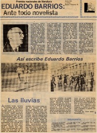 Diego Barrios: ante todo novelista Diego Barrios: ante todo novelista