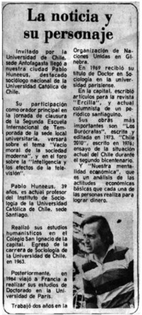 La noticia y su personaje. La noticia y su personaje.