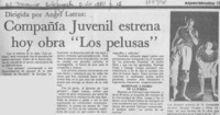 Compañía juvenil estrena hoy obra "Los pelusas". Compañía juvenil estrena hoy obra "Los pelusas".