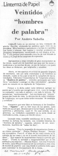 Veintidós "hombres de palabra" Veintidós "hombres de palabra"