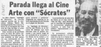 Parada llega al cine arte con "Sócrates". Parada llega al cine arte con "Sócrates".