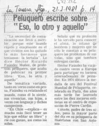 Peluquero escribe sobre "Eso, lo otro y aquello". Peluquero escribe sobre "Eso, lo otro y aquello".