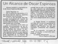 Un alcance de Oscar Espinoza. Un alcance de Oscar Espinoza.