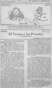 El teatro y los premios El teatro y los premios