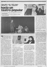Grupo "El telón" hacia un teatro popular. Grupo "El telón" hacia un teatro popular.