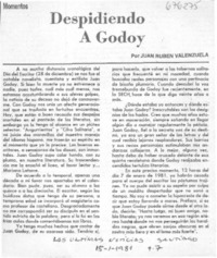Despidiendo a Godoy Despidiendo a Godoy