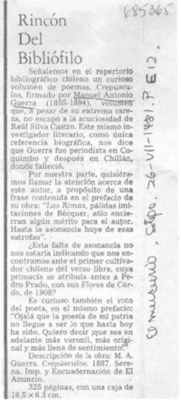 Rincón del bibliófilo Rincón del bibliófilo