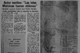 Autor nortino: "Las islas malvinas fueron chilenas". Autor nortino: "Las islas malvinas fueron chilenas".