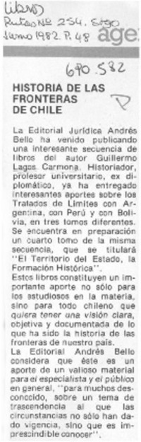 Historias de las fronteras de Chile. Historias de las fronteras de Chile.