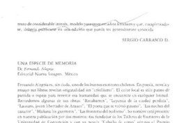 "Una especie de memoria" "Una especie de memoria"