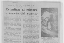 Estudian al minero a través del cuento Estudian al minero a través del cuento