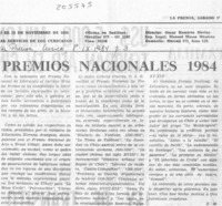 Premios Nacionales 1984 Premios Nacionales 1984