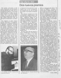 Dos nuevos premios Dos nuevos premios