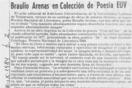 Braulio Arenas en colección de poesía EUV Braulio Arenas en colección de poesía EUV