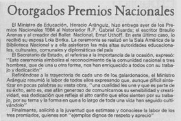 Otorgados premios nacionales Otorgados premios nacionales