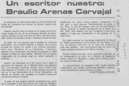 Un escritor nuestro; Braulio Arenas Carvajal Un escritor nuestro; Braulio Arenas Carvajal