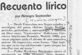 Recuento lírico Recuento lírico