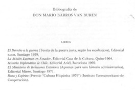 Bibliografía de Don Mario Barros van Buren Bibliografía de Don Mario Barros van Buren