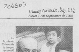 Academia de la Lengua premia a Homero Bascuñán Academia de la Lengua premia a Homero Bascuñán