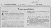 Premio para el idioma Premio para el idioma