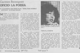 Oficio; La poesía Oficio; La poesía