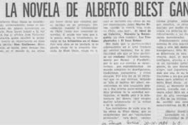 La novela de Alberto Blest Gana La novela de Alberto Blest Gana