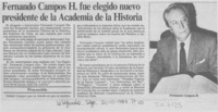 Fernando Campos H. fue elegido nuevo presidente de la Academia de la Historia Fernando Campos H. fue elegido nuevo presidente de la Academia de la Historia