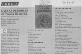 "Causas perdidas" de Teresa Calderón "Causas perdidas" de Teresa Calderón