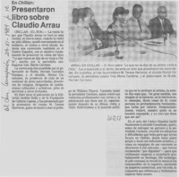 Presentaron libro sobre Claudio Arrau Presentaron libro sobre Claudio Arrau