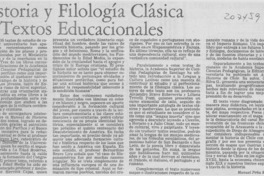Historia y filología clásica en textos educacionales Historia y filología clásica en textos educacionales