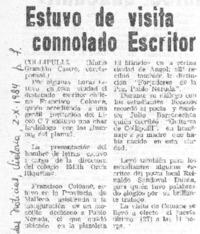 Estuvo de visita connotado escritor Estuvo de visita connotado escritor
