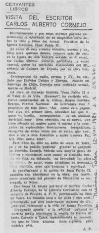 Visita del escritor Carlos Alberto Cornejo Visita del escritor Carlos Alberto Cornejo