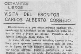 Visita del escritor Carlos Alberto Cornejo Visita del escritor Carlos Alberto Cornejo