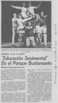 "Educación seximental" en el Parque Bustamante". "Educación seximental" en el Parque Bustamante".