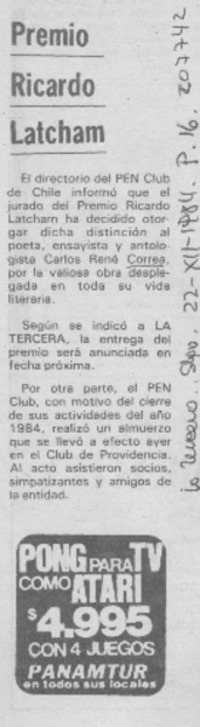 Premio Ricardo Latchman Premio Ricardo Latchman