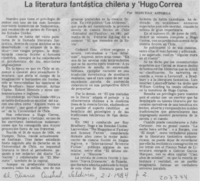 La literatura fantástica chilena y Hugo Correa La literatura fantástica chilena y Hugo Correa
