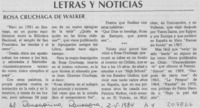 Rosa Cruchaga de Walker Rosa Cruchaga de Walker