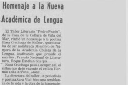 Homenaje a la nueva Académica de Lengua Homenaje a la nueva Académica de Lengua