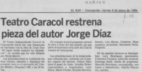 Teatro Caracol restrena pieza del autor Jorge Díaz Teatro Caracol restrena pieza del autor Jorge Díaz