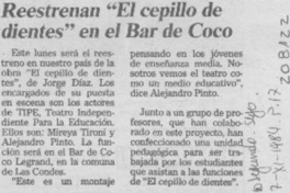 Reestrenan "El cepillo de dientes" en el bar de Coco Reestrenan "El cepillo de dientes" en el bar de Coco