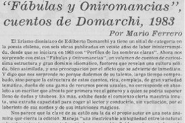 "Fábulas y oniromancias", cuentos de E. Domarchi "Fábulas y oniromancias", cuentos de E. Domarchi