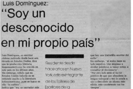 "Soy un desconocido en mi propio país" "Soy un desconocido en mi propio país"