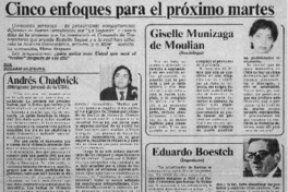 Cinco enfoques para próximo martes Cinco enfoques para próximo martes