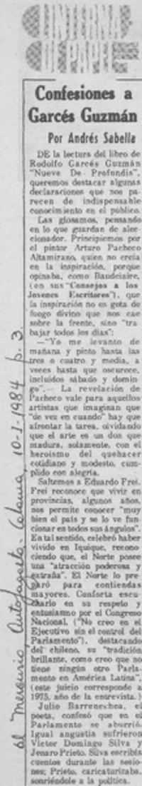 Confesiones a Garcés Guzmán Confesiones a Garcés Guzmán