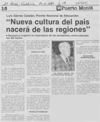 "Nueva cultura del país nacerá de las regiones" "Nueva cultura del país nacerá de las regiones"
