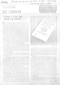 Como y por qué dejar de fumar" Como y por qué dejar de fumar"