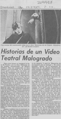 Historias de un video teatral malogrado Historias de un video teatral malogrado