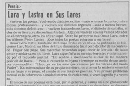 Lara y Lastra en sus lares Lara y Lastra en sus lares