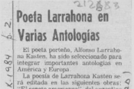 Poeta Larrahona en varias antologías Poeta Larrahona en varias antologías