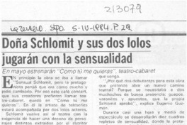 Doña Schlomit y sus dos lolos jugarán con la sensualidad Doña Schlomit y sus dos lolos jugarán con la sensualidad